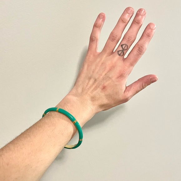 J. Crew turquoise & gold bracelet bangle - Picture 3 of 10